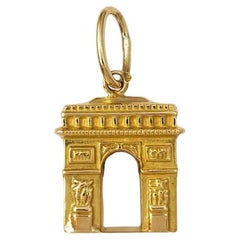 14K Yellow Gold Arc de Triomphe Charm #17011