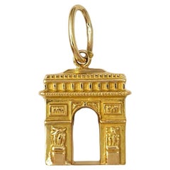 14K Yellow Gold Arc de Triomphe Charm #17011