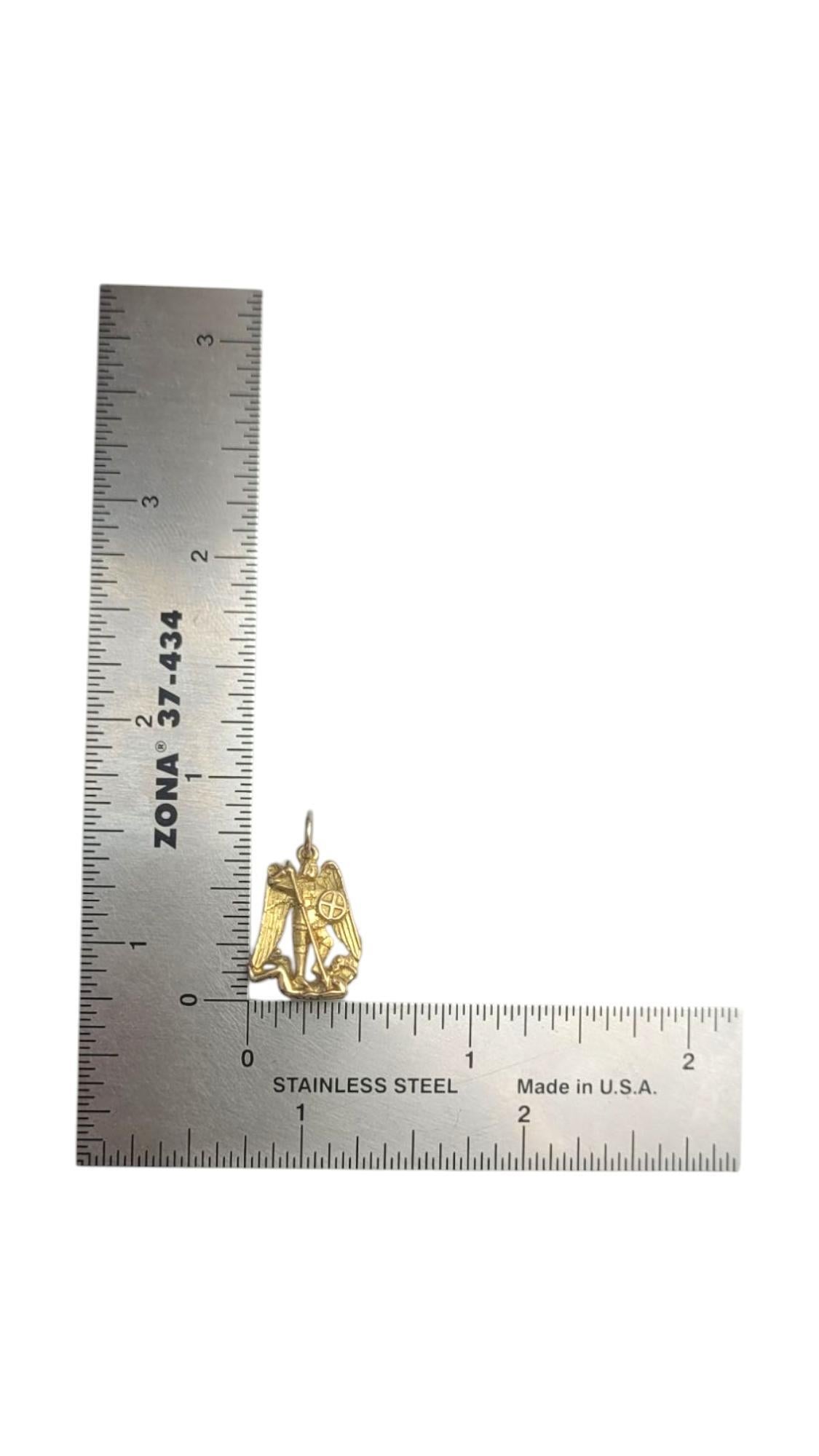 Women's 14K Yellow Gold Archangel Raphael Charm #21067 For Sale