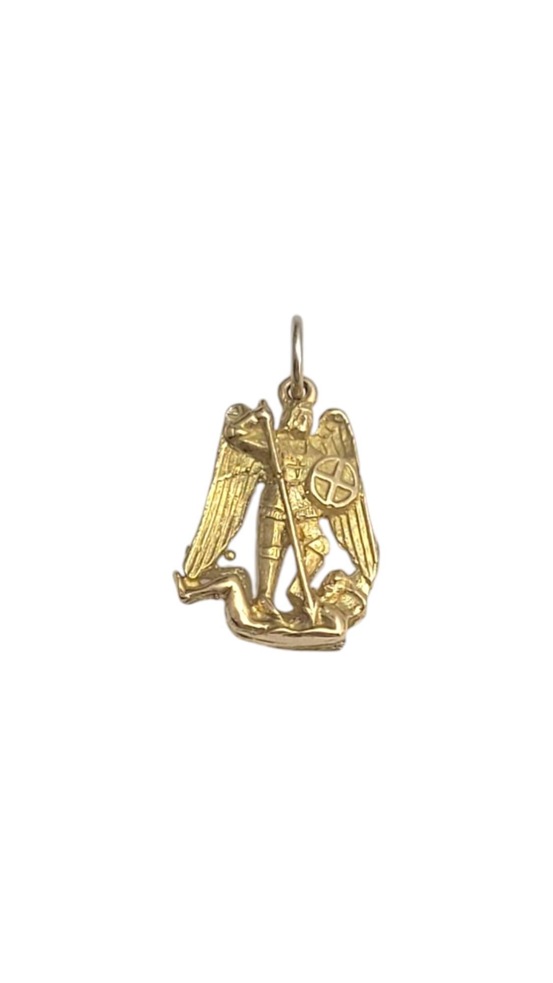 14K Yellow Gold Archangel Raphael Charm #21067 For Sale