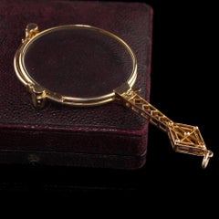 Filigrane Lorgnette-Gläser aus 18-karätigem Gelbgold, Art déco