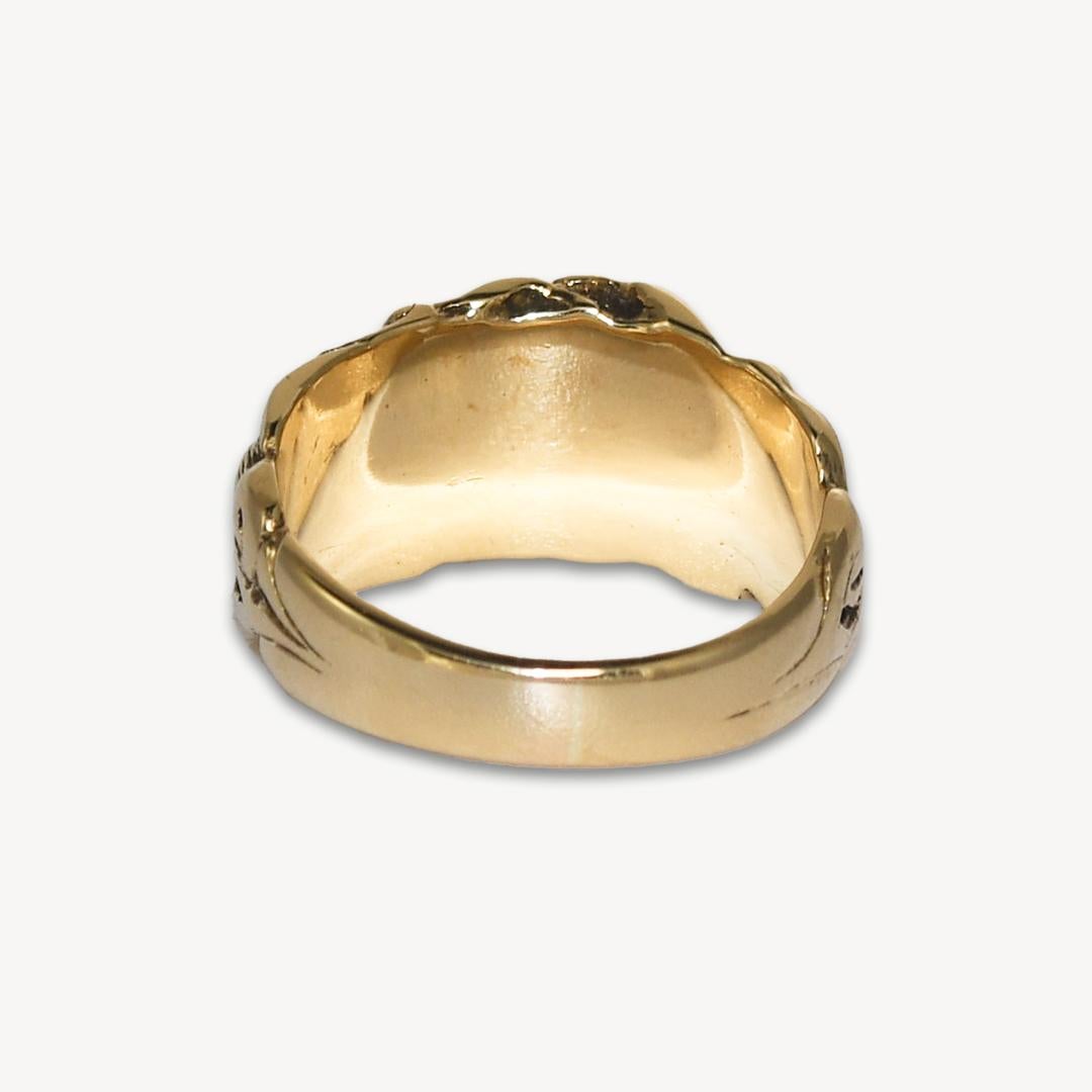 14K Yellow Gold Art Nouveau Style Diamond Ring 0.33ct In Excellent Condition For Sale In Laguna Beach, CA
