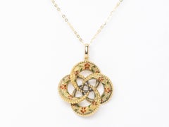 14K Gold Victorian Lover's Knot Pendant from Vintage Pin Conversion 3.3g R4141