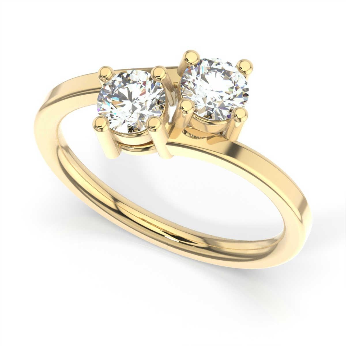 Round Cut 14K Yellow Gold Artemis Diamond Ring '4/5 Ct. tw' For Sale