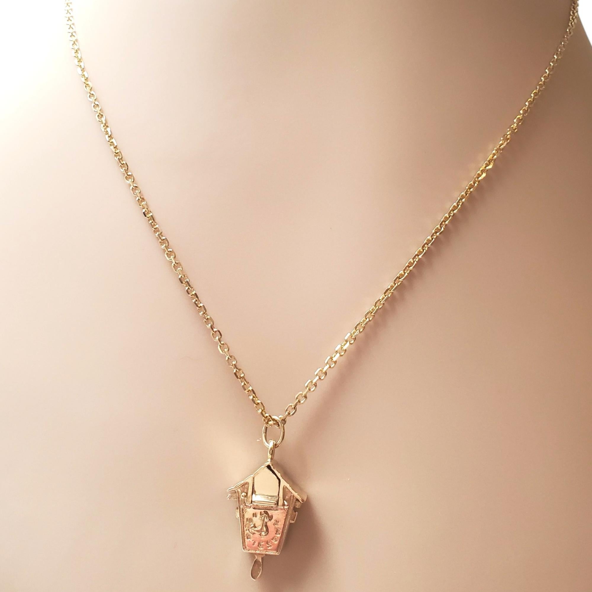 14K Yellow Gold Articulated Cuckoo Clock Charm #17606 3