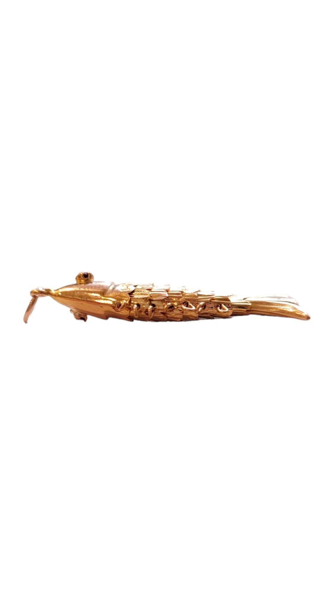 14k Yellow Gold Articulated Fish Charm #18348 1