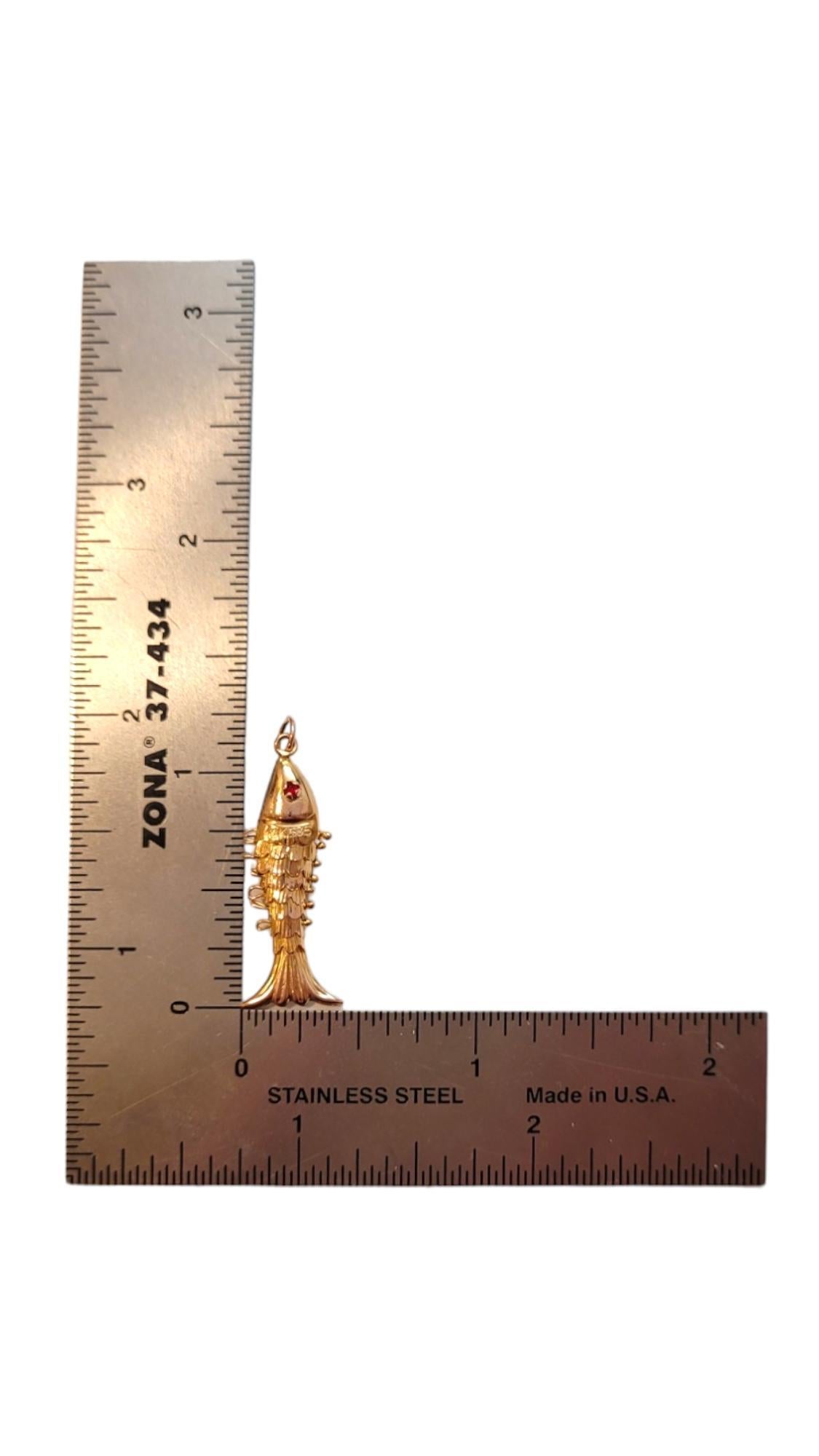 14k Yellow Gold Articulated Fish Charm #18348 4