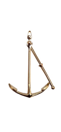 14K Yellow Gold Articulating Anchor Pendant #25252