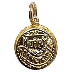 14K Yellow Gold Articulating Anniversary Cake Pendant #25525