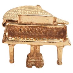14K Gelbgold Gelenkelles Baby-Grand Piano-Charm #17498