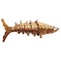 14K Yellow Gold Articulating Fish Charm #17194