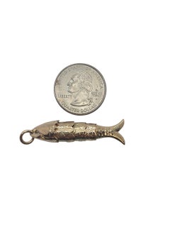 14k Yellow Gold Articulating Fish Pendant #23824
