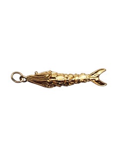 14K Yellow Gold Articulating Fish Pendant #25660