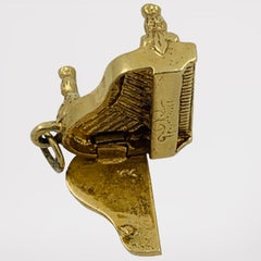 14 Karat Yellow Gold Articulating Grand Piano Charm Pendant