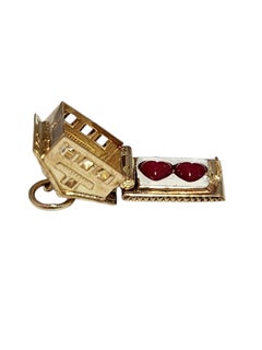 Charm a forma di casa articolata in oro giallo 14K #24918