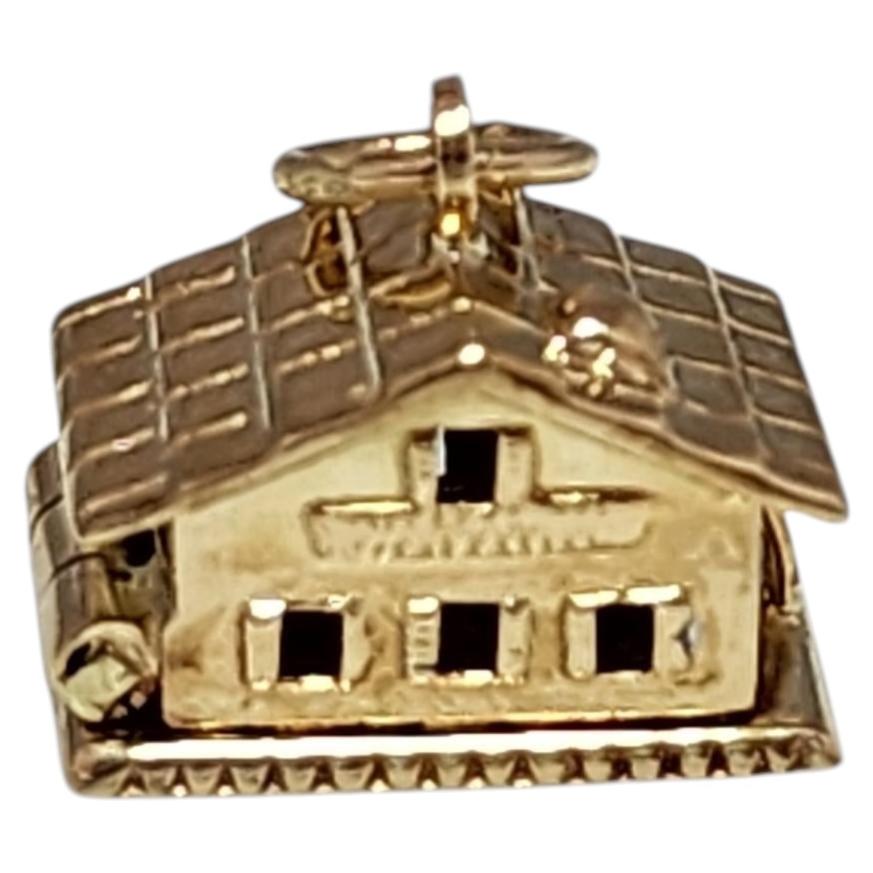 14K Yellow Gold Articulating House Charm #24918