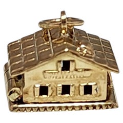 Charm a forma di casa articolata in oro giallo 14K #24918