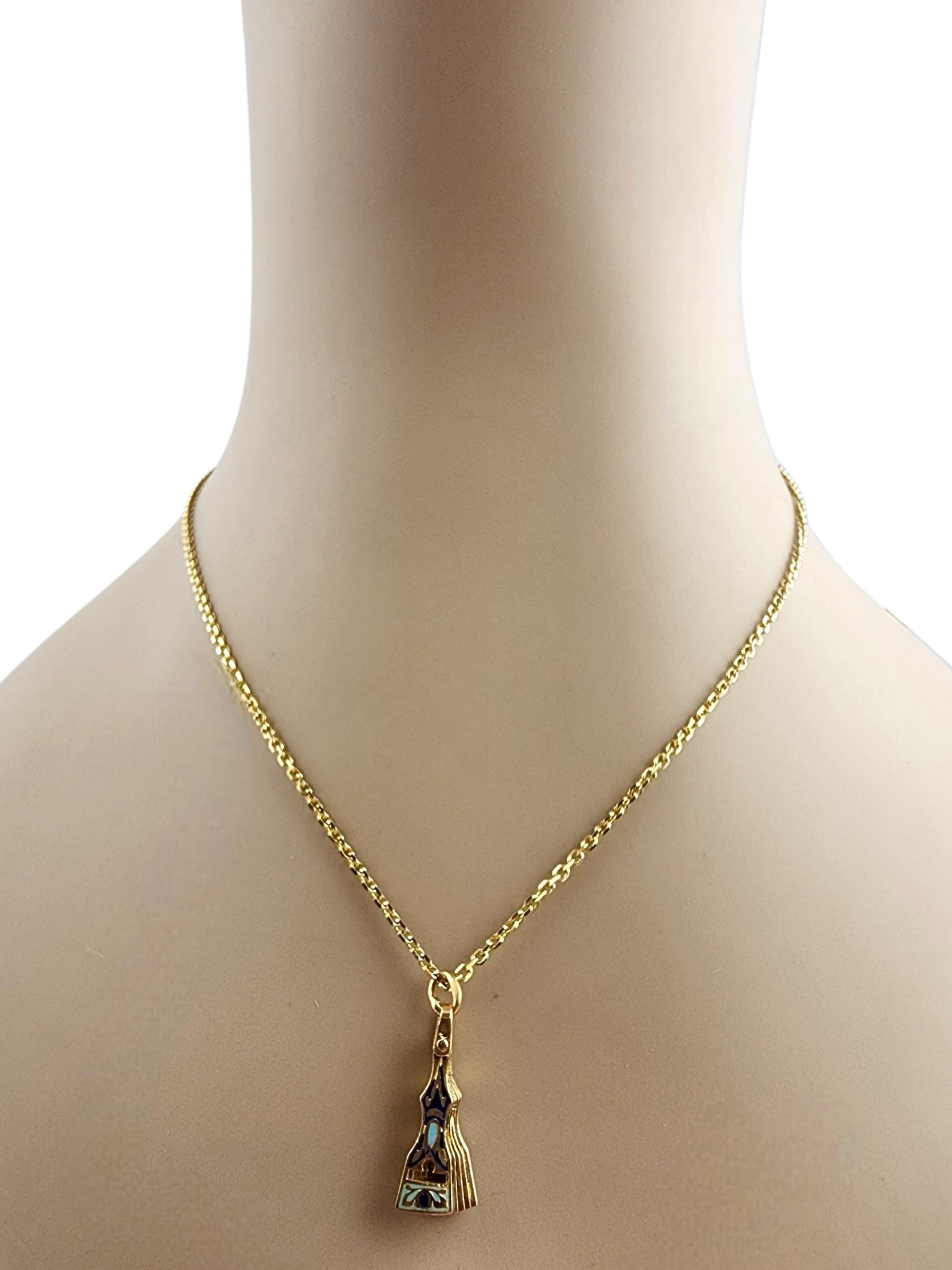 14K Yellow Gold Articulating Oriental Hand Fan Charm #22503 For Sale 4