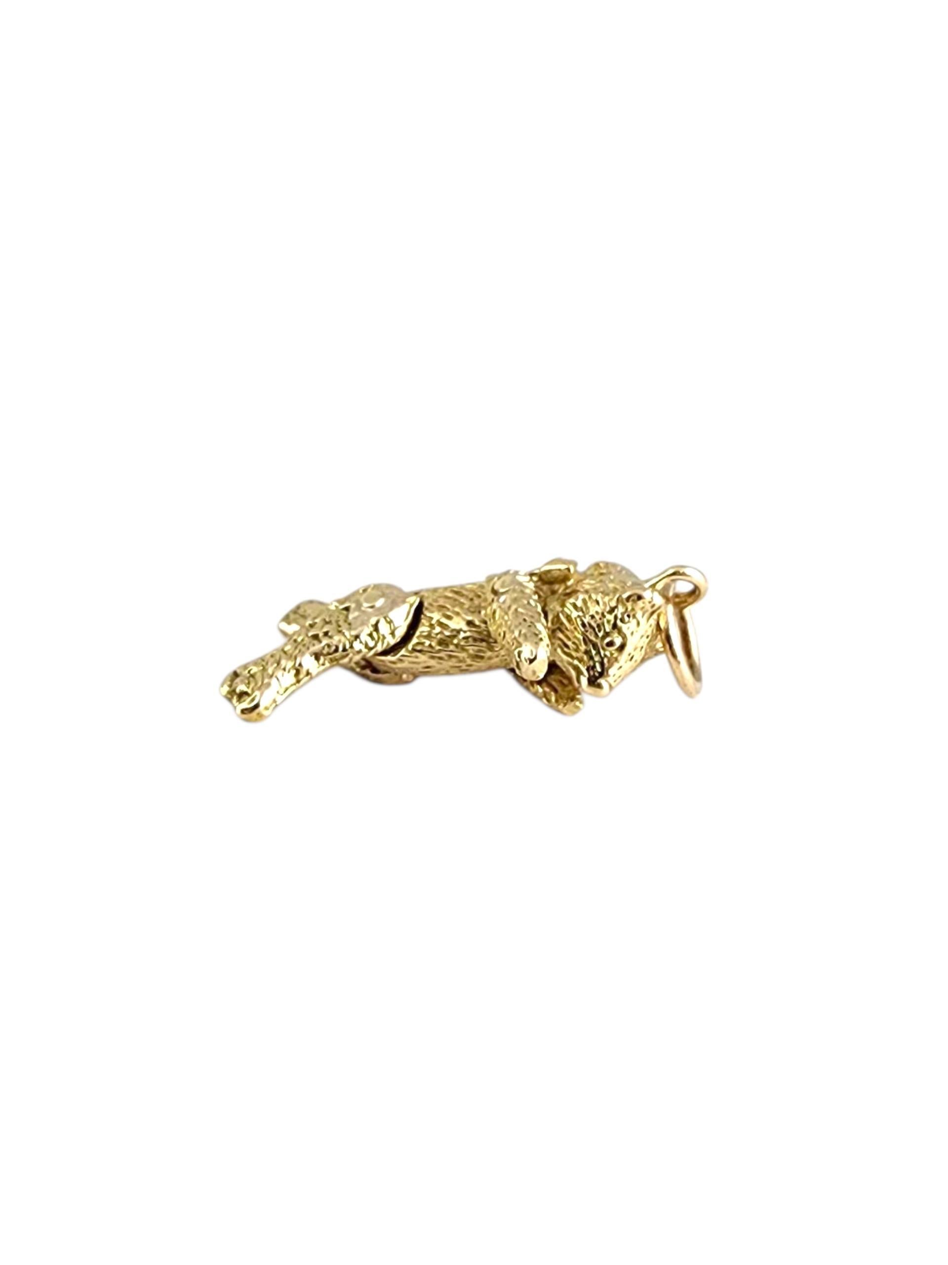 Women's 14K Yellow Gold Articulating Teddy Bear Charm #22515 For Sale