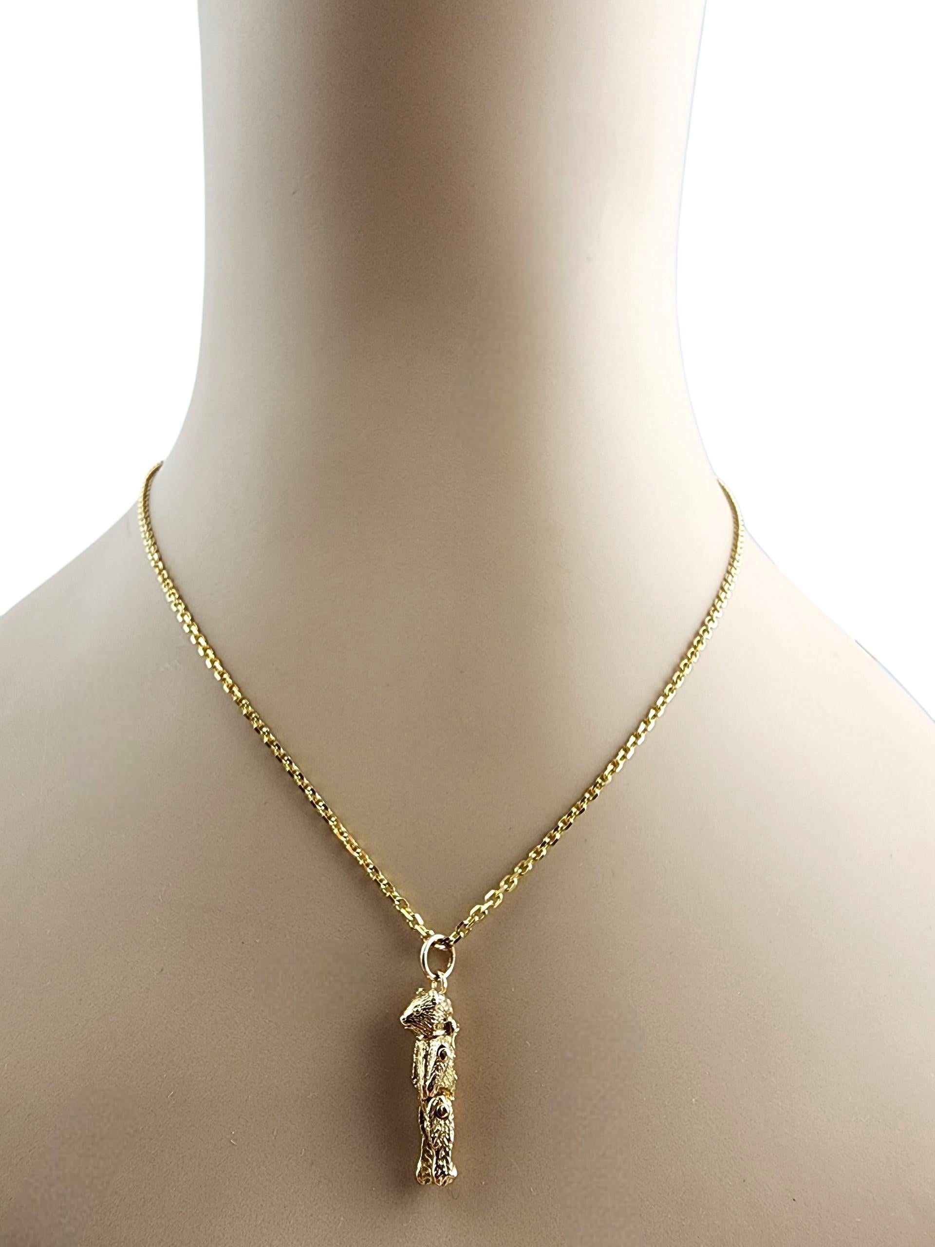 14K Yellow Gold Articulating Teddy Bear Charm #22515 For Sale 2