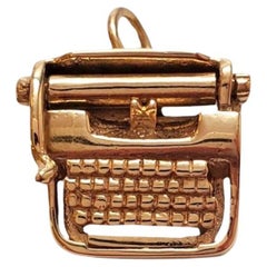14K Yellow Gold Articulating Typewriter Charm #17802