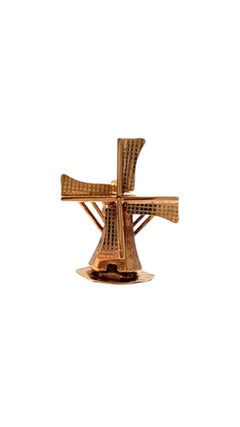 14K Yellow Gold Articulating Windmill Charm #20379