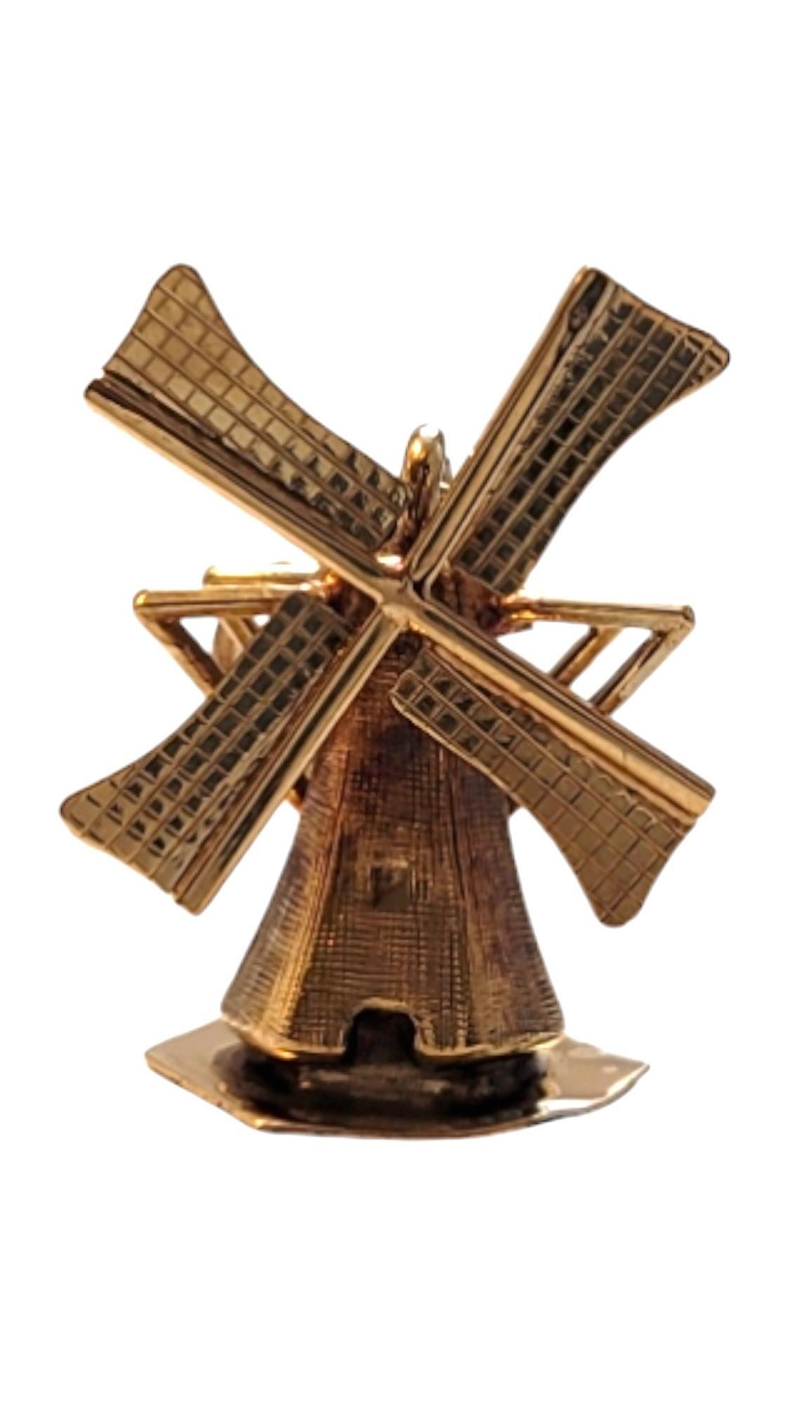 14K Yellow Gold Articulating Windmill Charm #20379