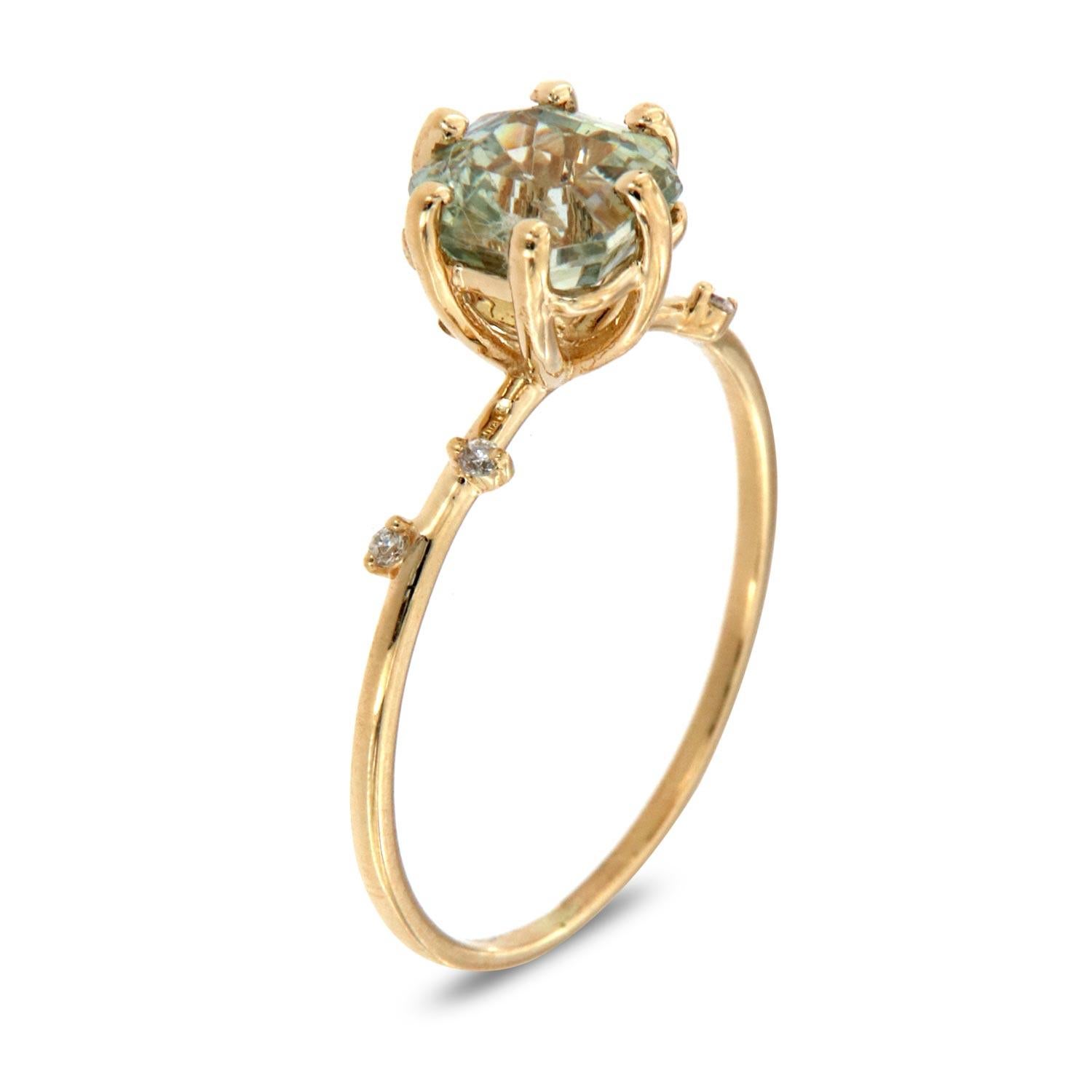 This petite fashion ring is impressive in its vintage appeal, featuring a natural white emerald shape sapphire, accented with scattered round brilliant diamonds. Experience the difference in person!

Product details: 

Center Gemstone Type: