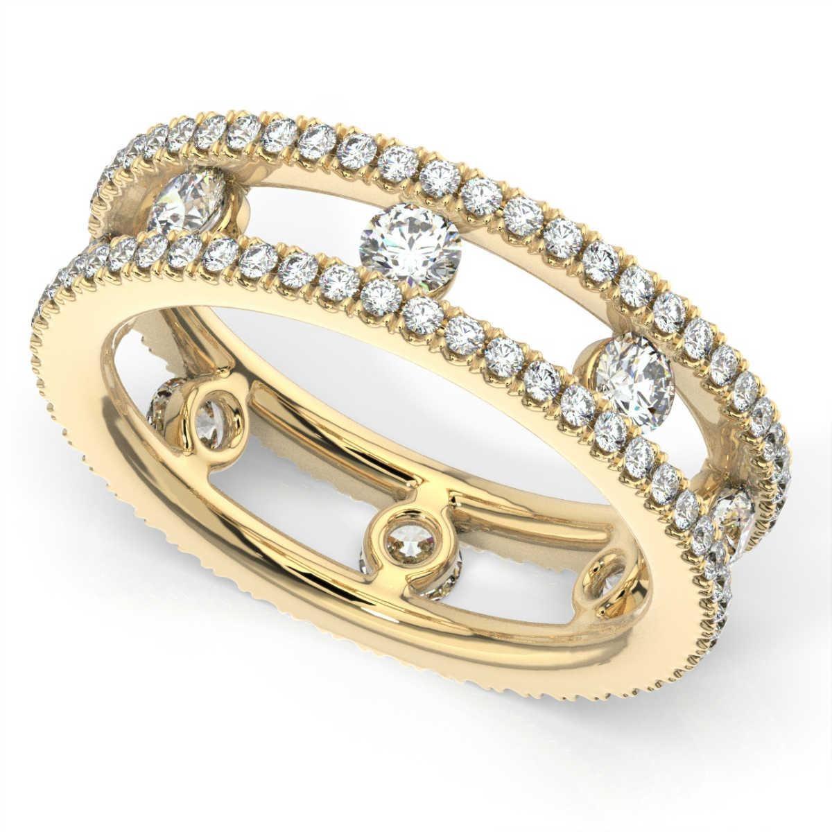 Round Cut 14K Yellow Gold Asti Eternity Ring '1 1/2 Ct. tw' For Sale