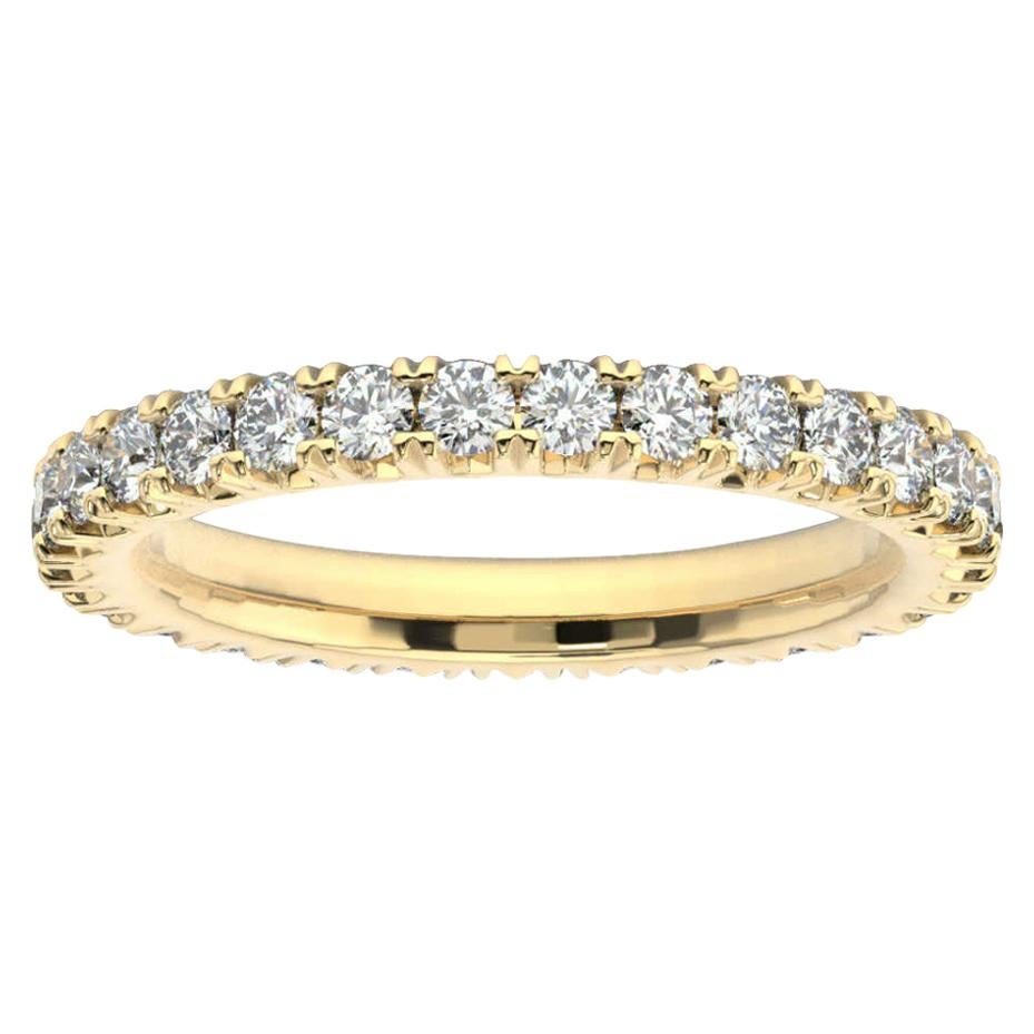 14K Yellow Gold Audrey French Pave Eternity Ring '1 Ct. tw' For Sale