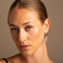 14 Karat Gelbgold australischer Boulder-Opal-Diamant-Ohrringe