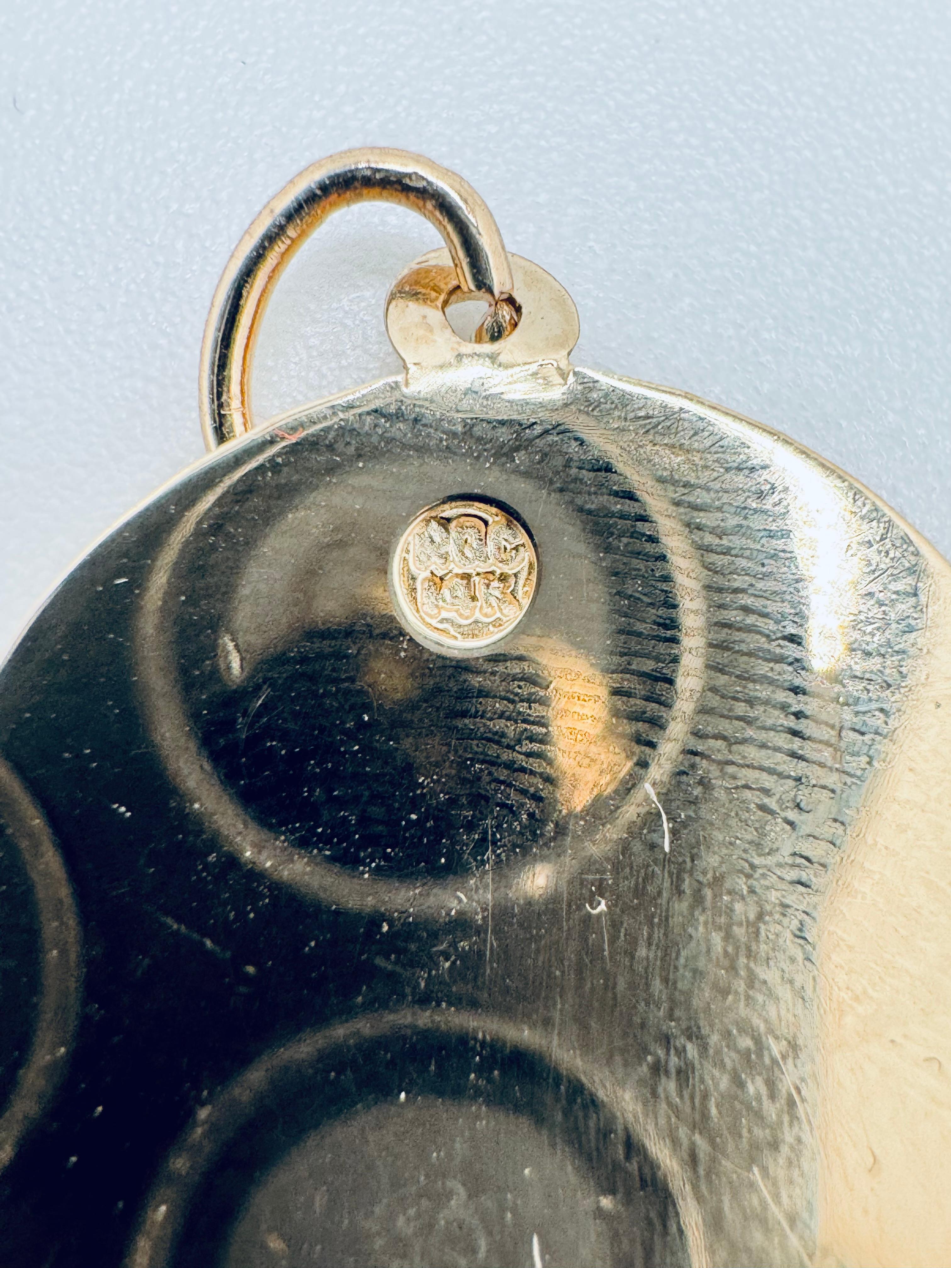 Pendentif en or jaune 14K avec breloque calendrier aztèque Unisexe en vente