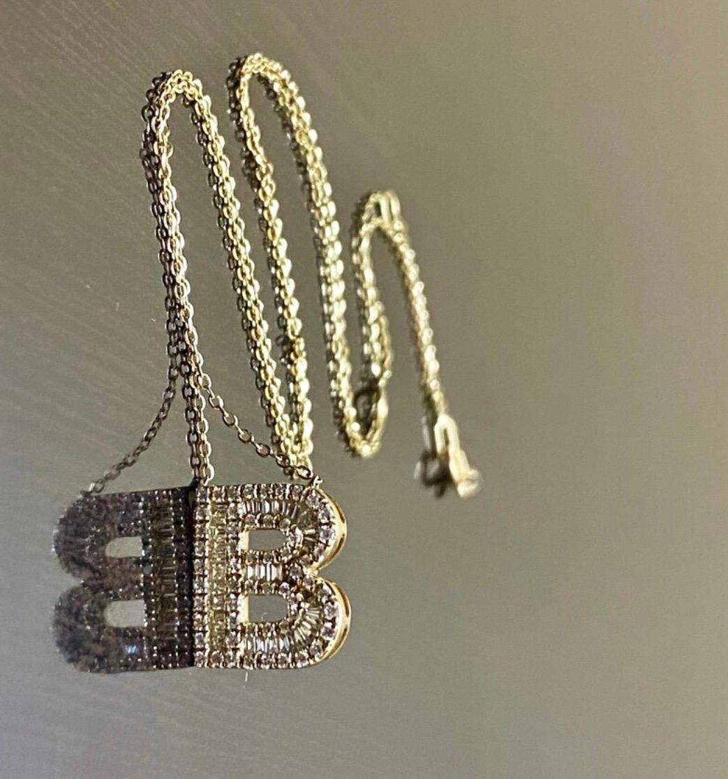 letter b diamond necklace