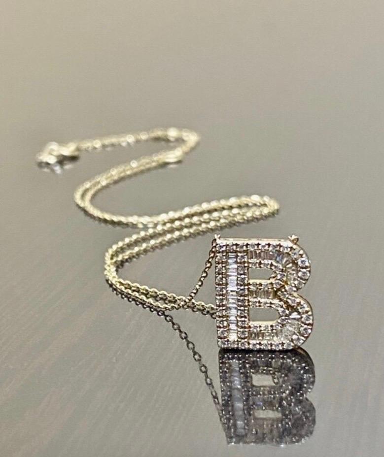 b initial necklace diamond