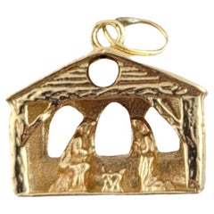 Vintage 14k Yellow Gold Baby Jesus Nativity Scene Charm