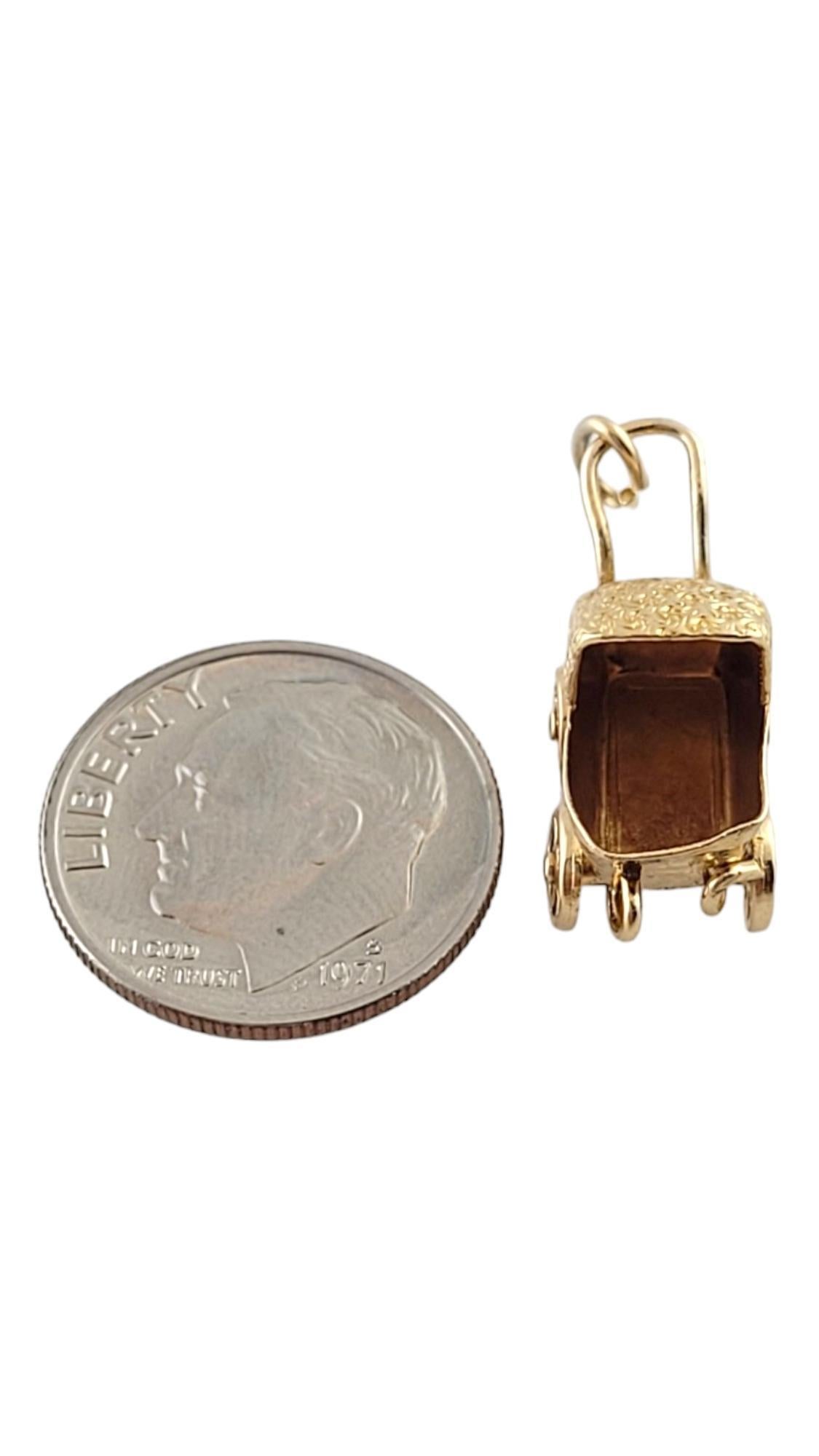 14K Yellow Gold Baby Stroller Charm #18182 1