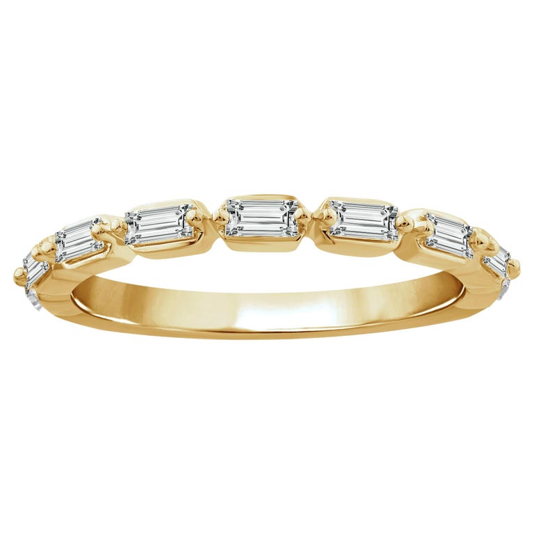 Calyxe 18K Gold Non-Tarnish CZ Baguette Band Ring