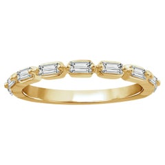 14K Yellow Gold Baguette Diamond Band Ring