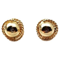 14K Yellow Gold Ball and Rope Earrings #17012
