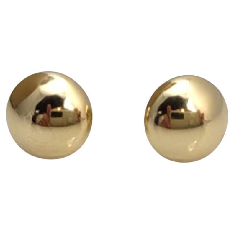 14K Yellow Gold Ball Button Stud Earrings #21650