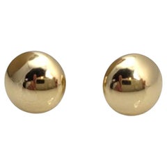 14K Yellow Gold Ball Button Stud Earrings #21650