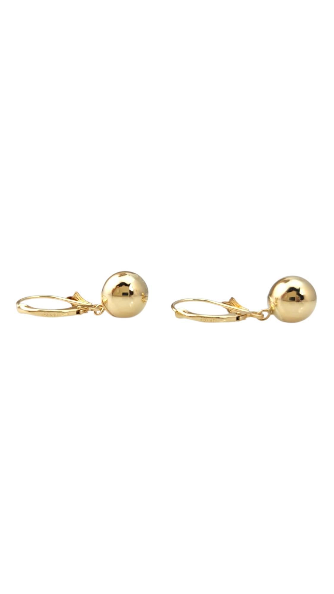 Donna 14K Yellow Gold Ball Lever Back Earrings #21719 in vendita