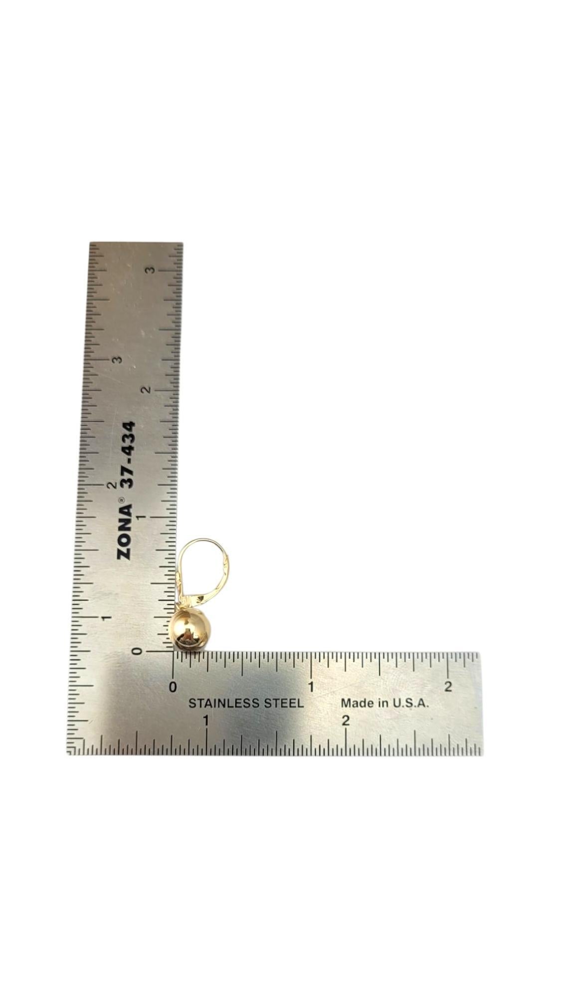 14K Yellow Gold Ball Lever Back Earrings #21719 in vendita 2