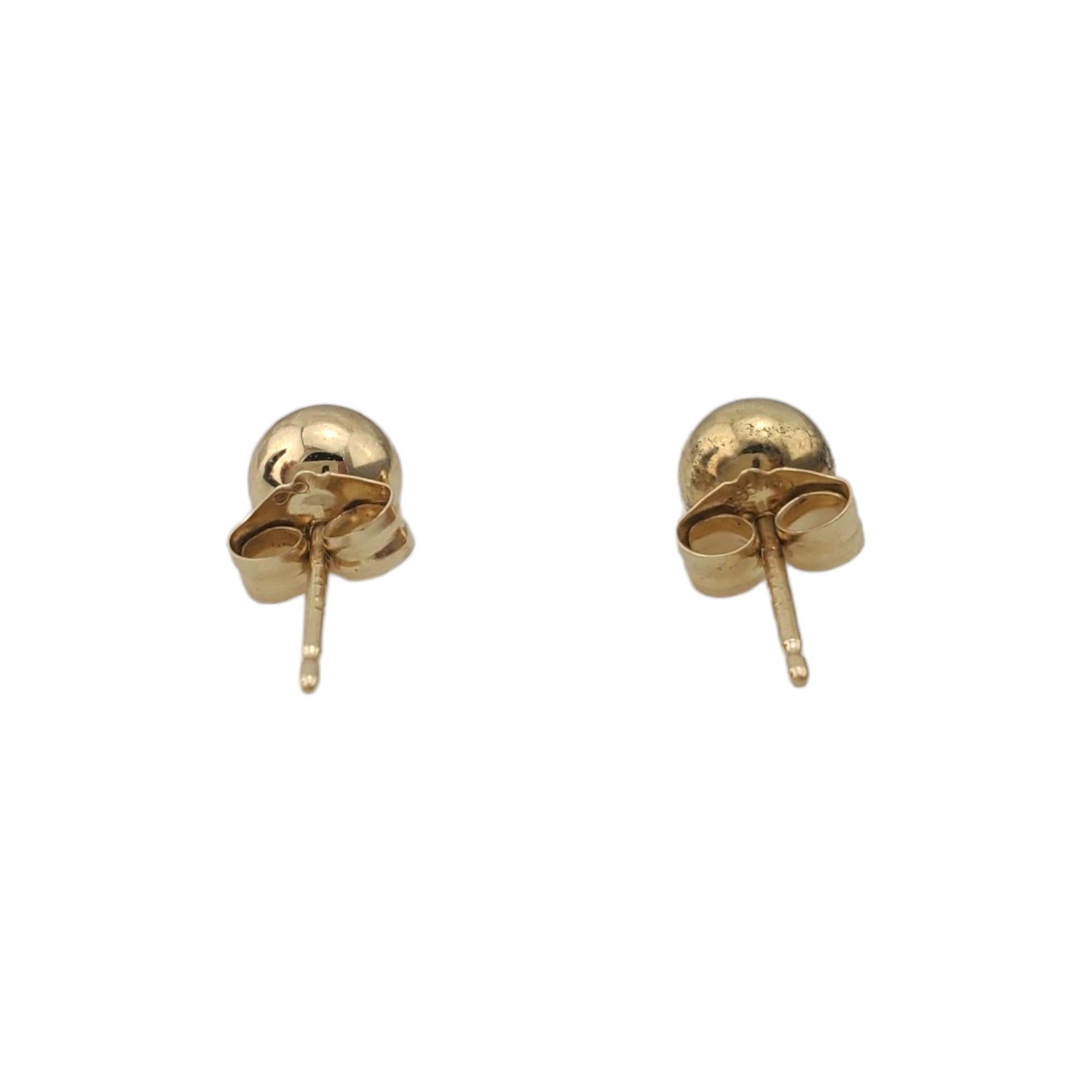 14K Yellow Gold Ball Stud Earrings #17806 In Good Condition For Sale In Washington Depot, CT
