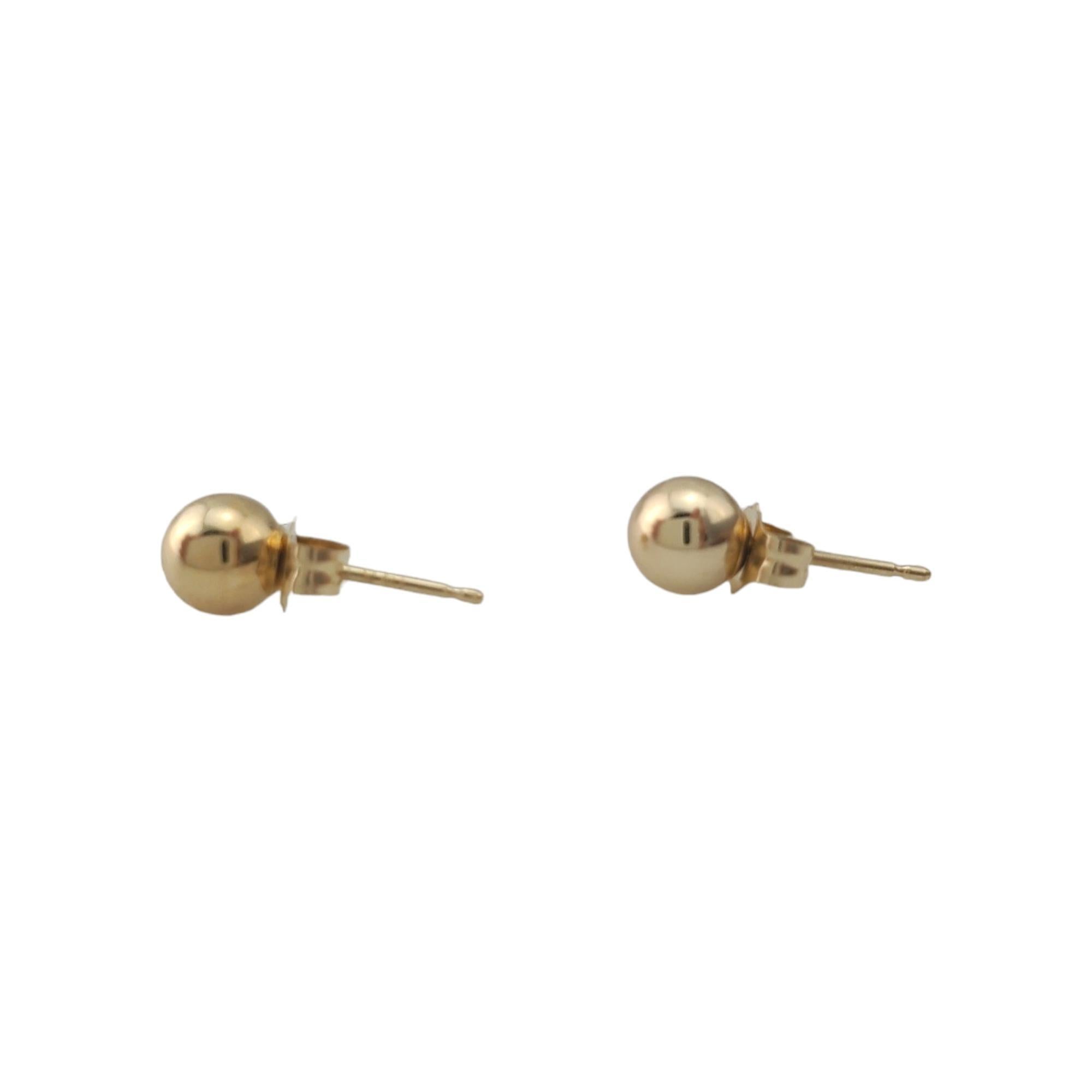 Women's 14K Yellow Gold Ball Stud Earrings #17806 For Sale