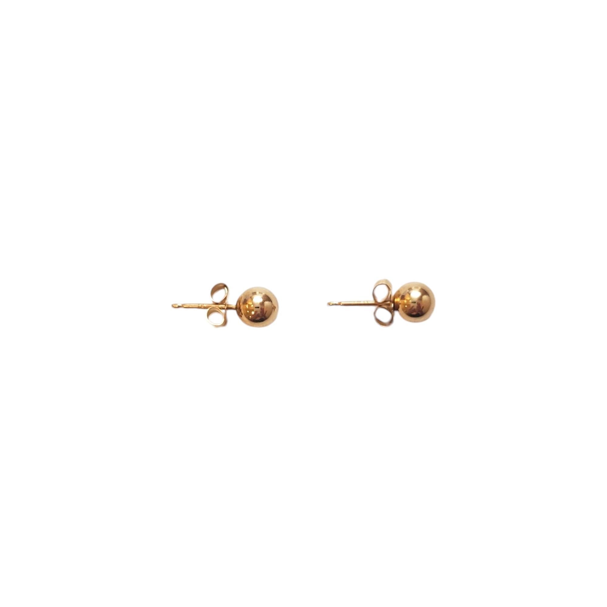 Women's 14K Yellow Gold Ball Stud Earrings #17808 For Sale