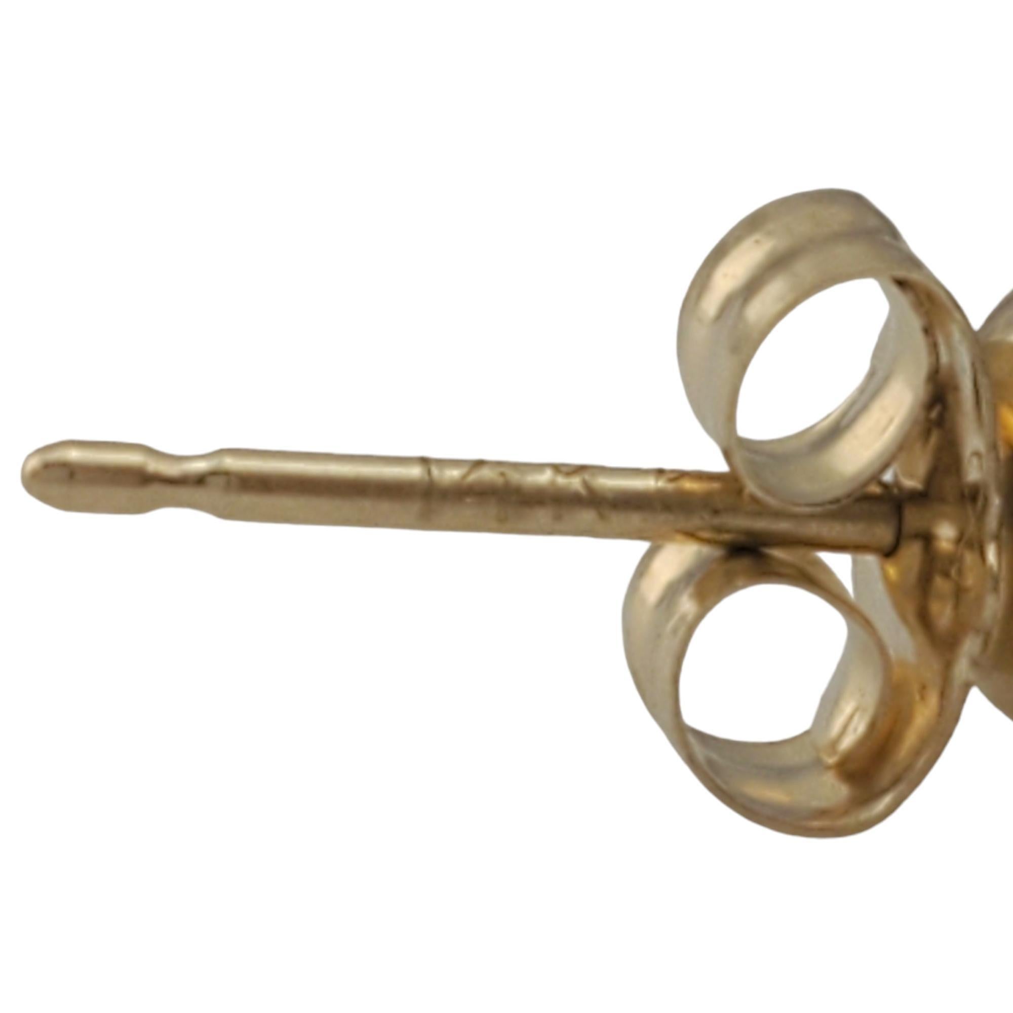 14K Yellow Gold Ball Stud Earrings #17808 For Sale 1