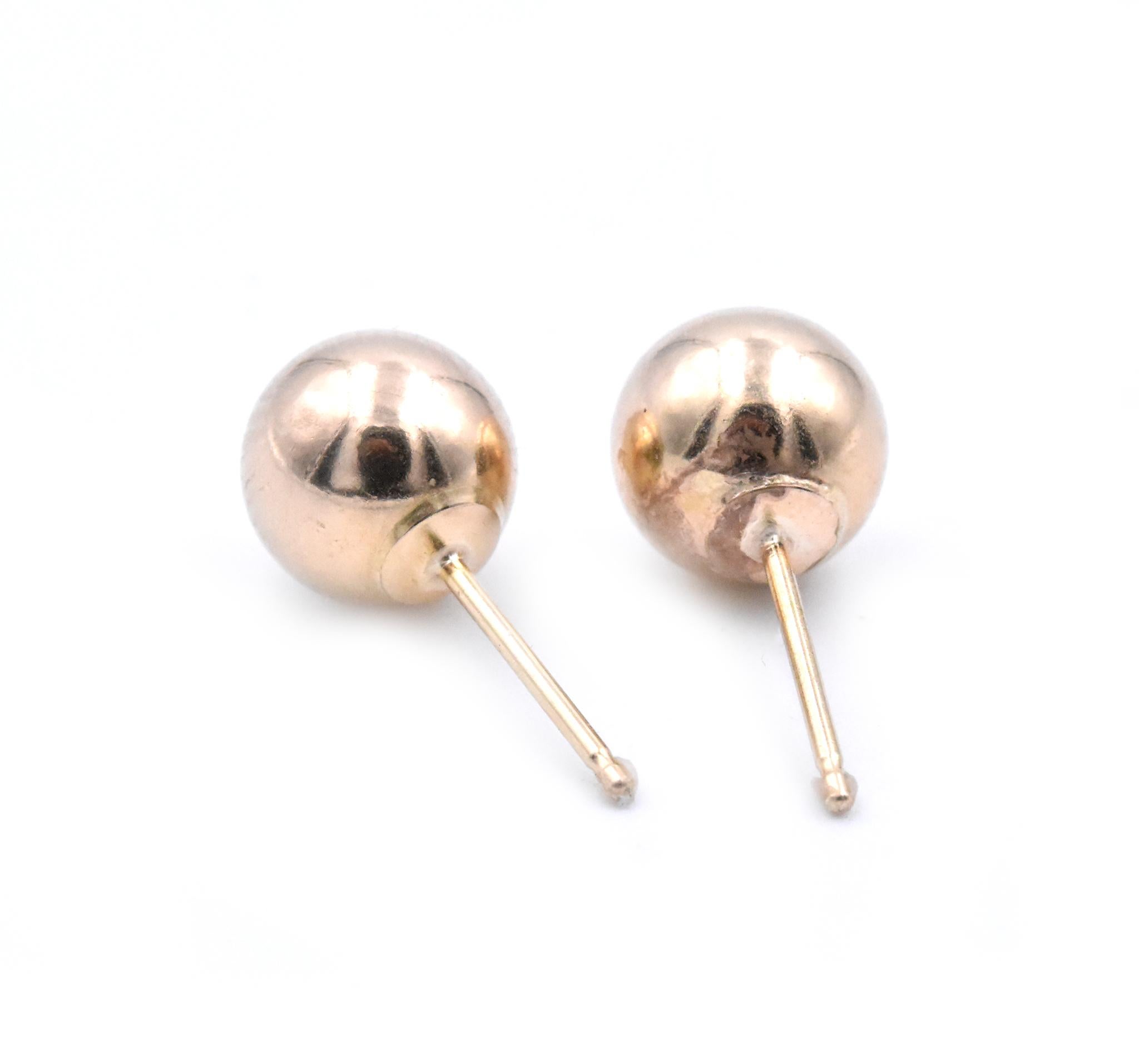 14 karat gold ball stud earrings