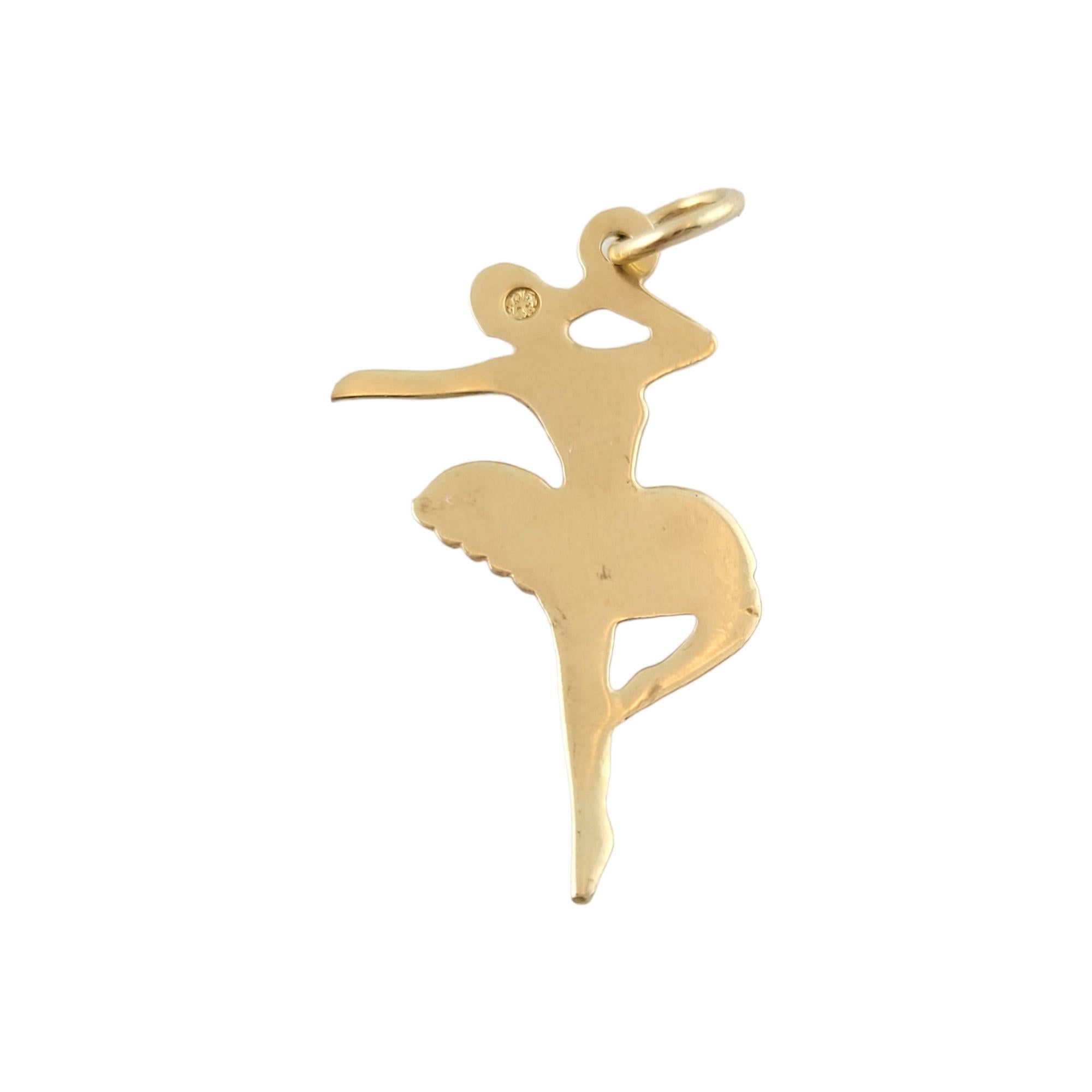 14K Yellow Gold Ballerina Pendant #13485 In Good Condition For Sale In Washington Depot, CT