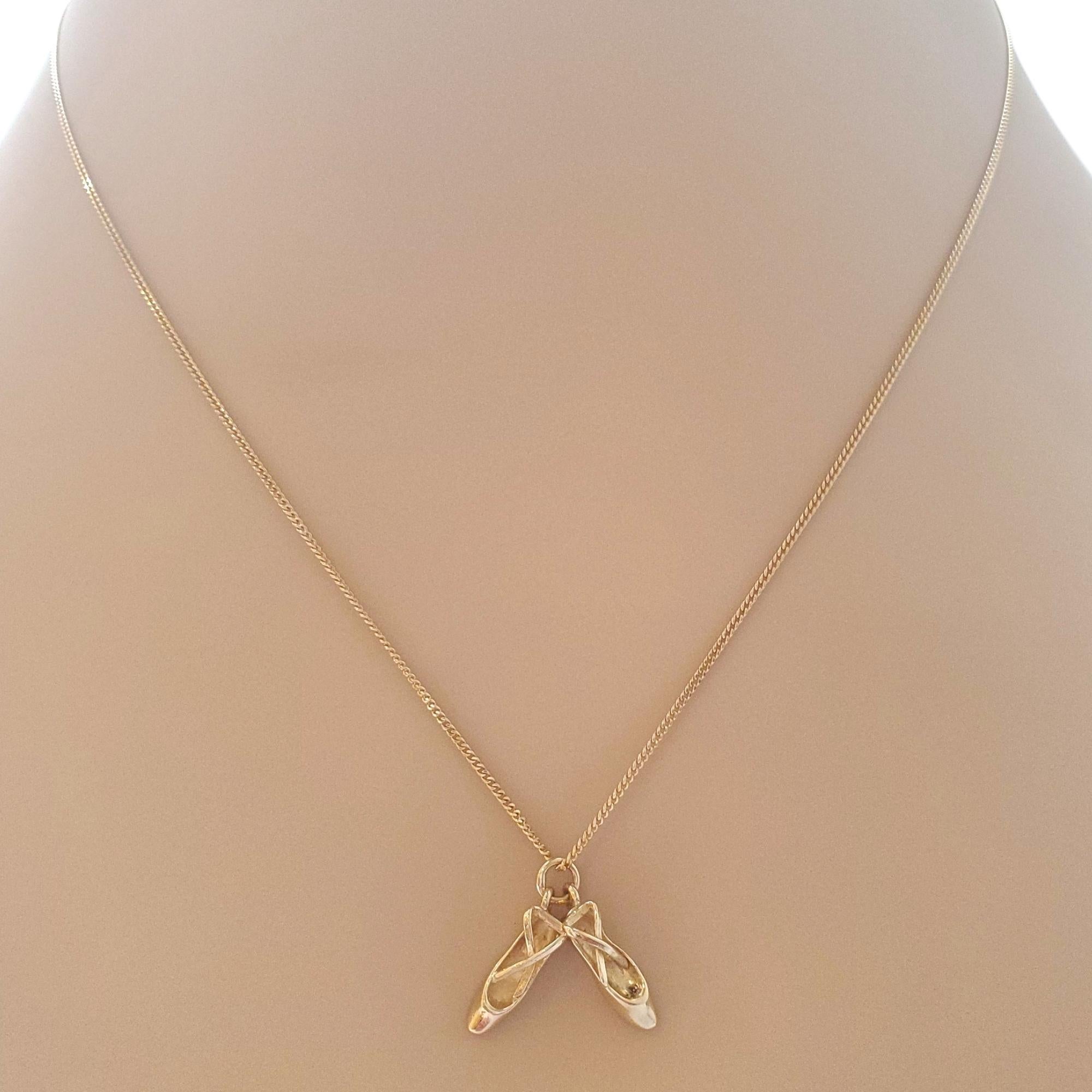 14K Yellow Gold Ballet Shoes Charm #17448 1